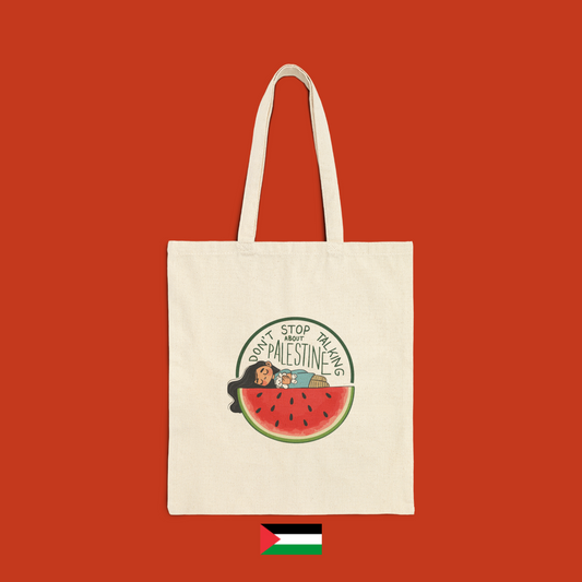 Don't stop talking about Palestine with sleeping baby - bag