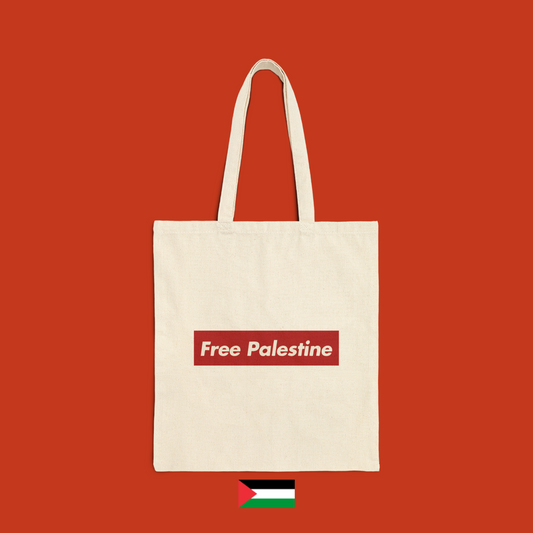 Free Palestine banner rosso - borsa