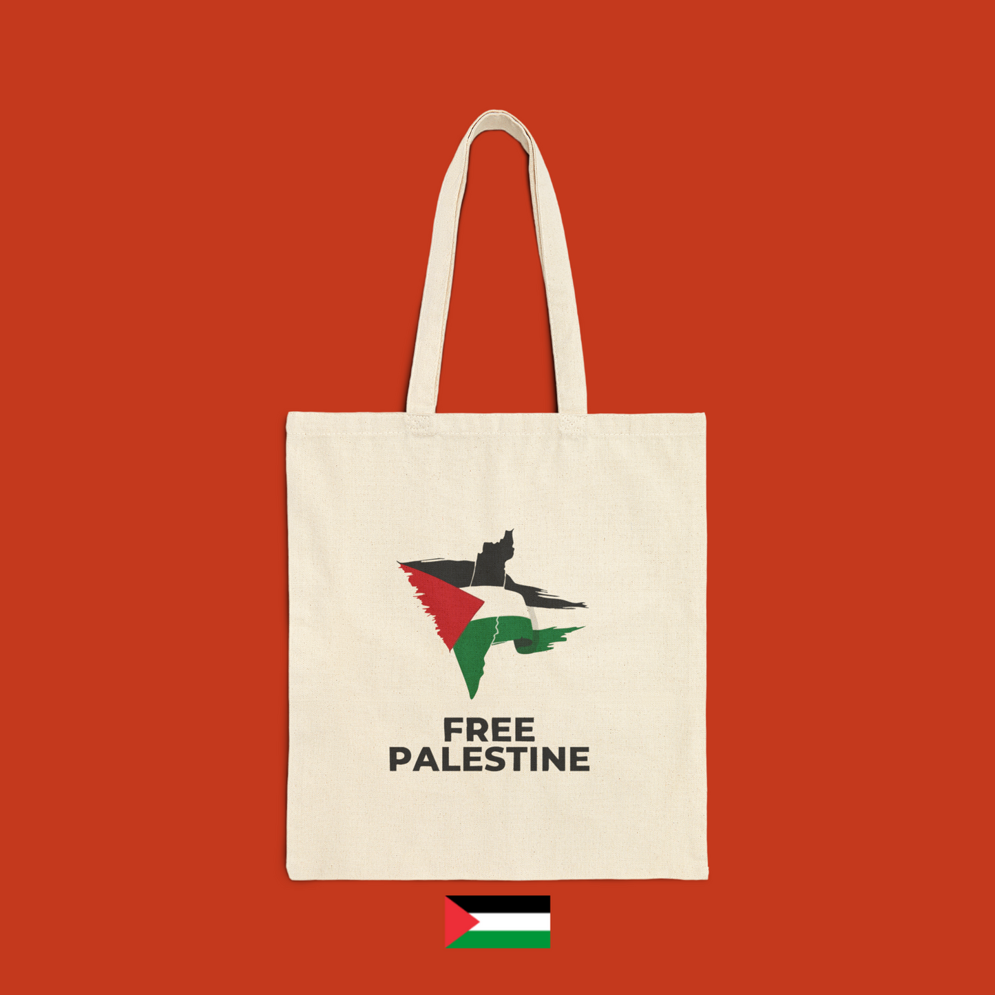 Free Palestine con bandiera e mappa Palestina - borsa