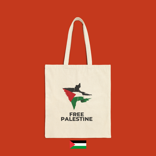 Free Palestine con bandiera e mappa Palestina - borsa