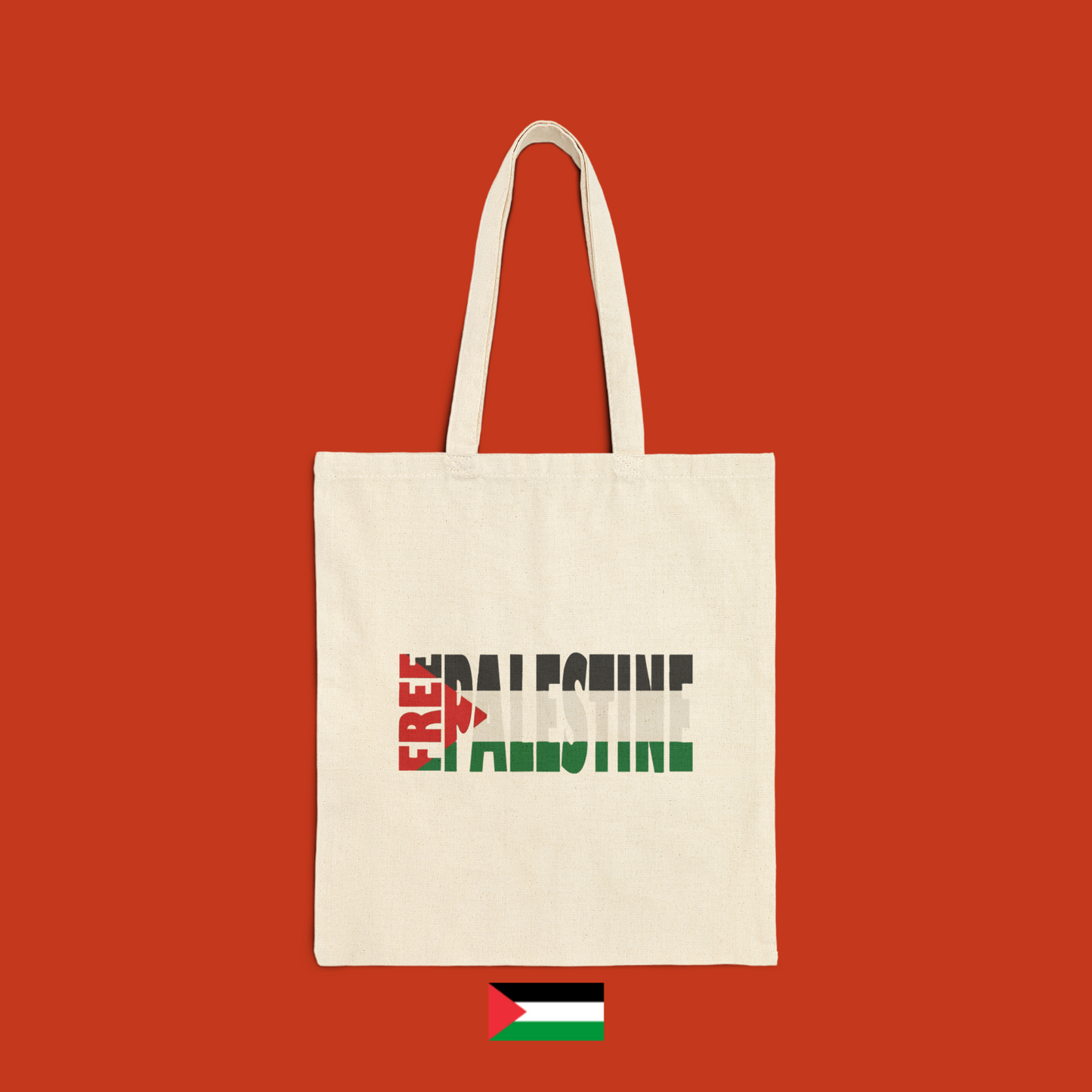 Free Palestine testo con colori - borsa