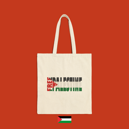 Free Palestine testo con colori - borsa