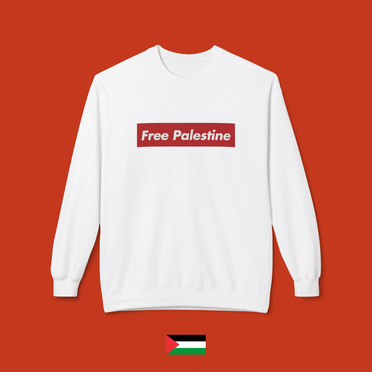 Free Palestine red banner - crewneck sweatshirt