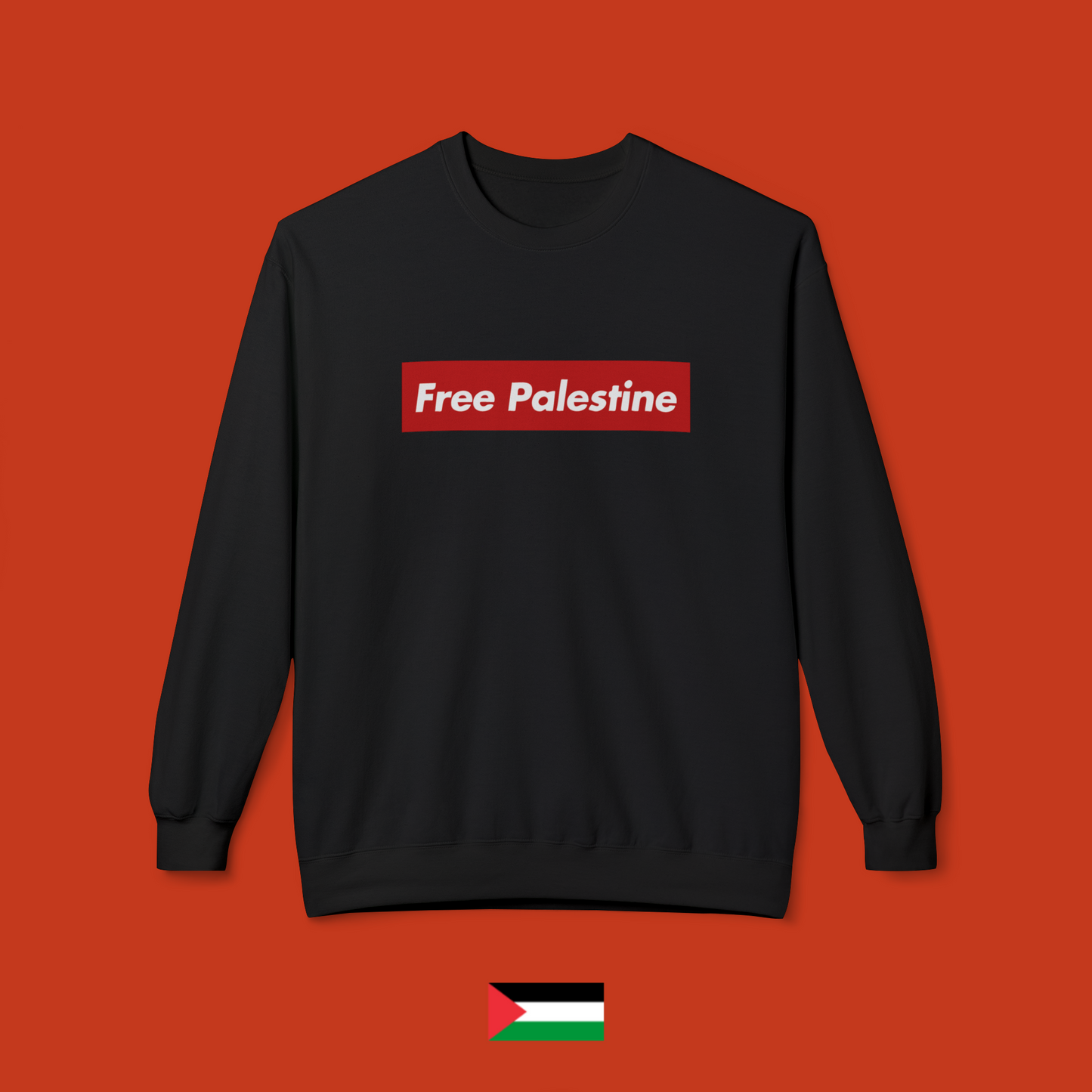 Free Palestine red banner - crewneck sweatshirt