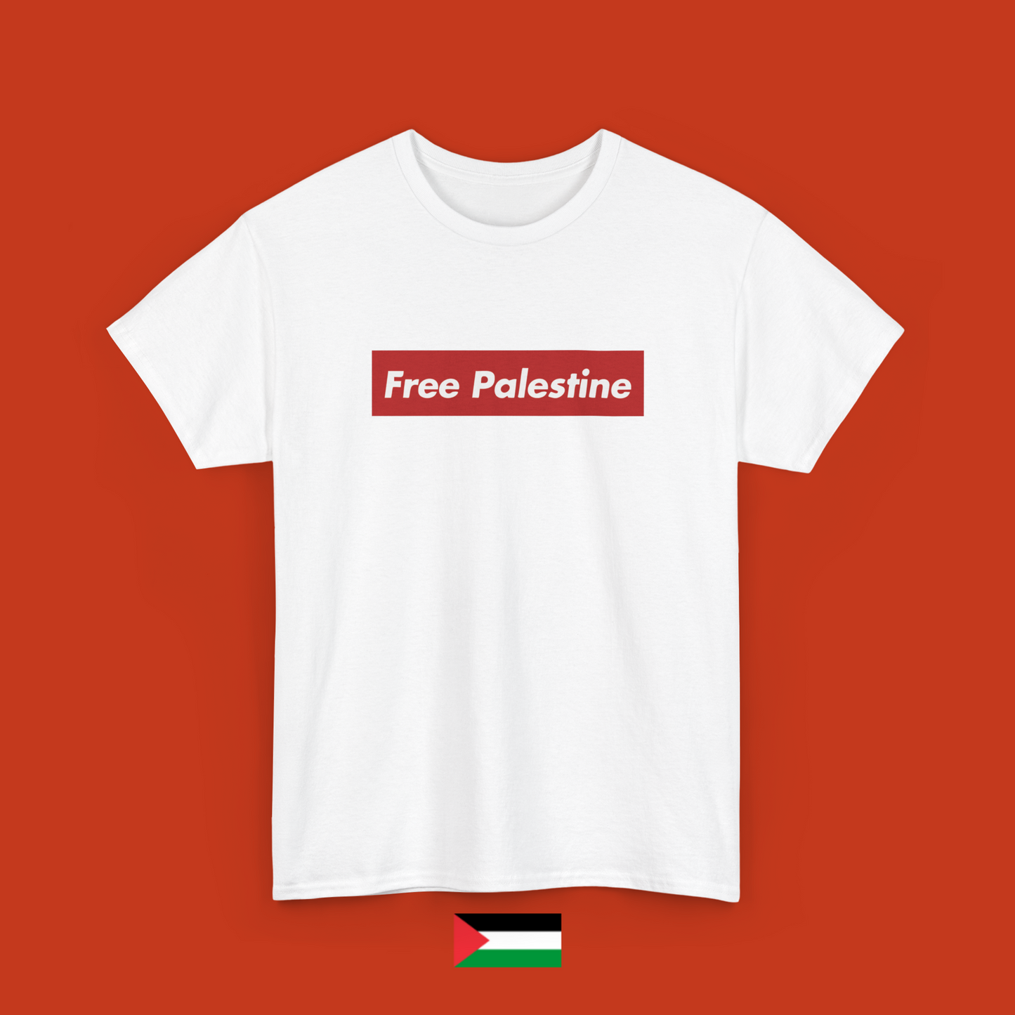 Free Palestine red banner - T-shirt
