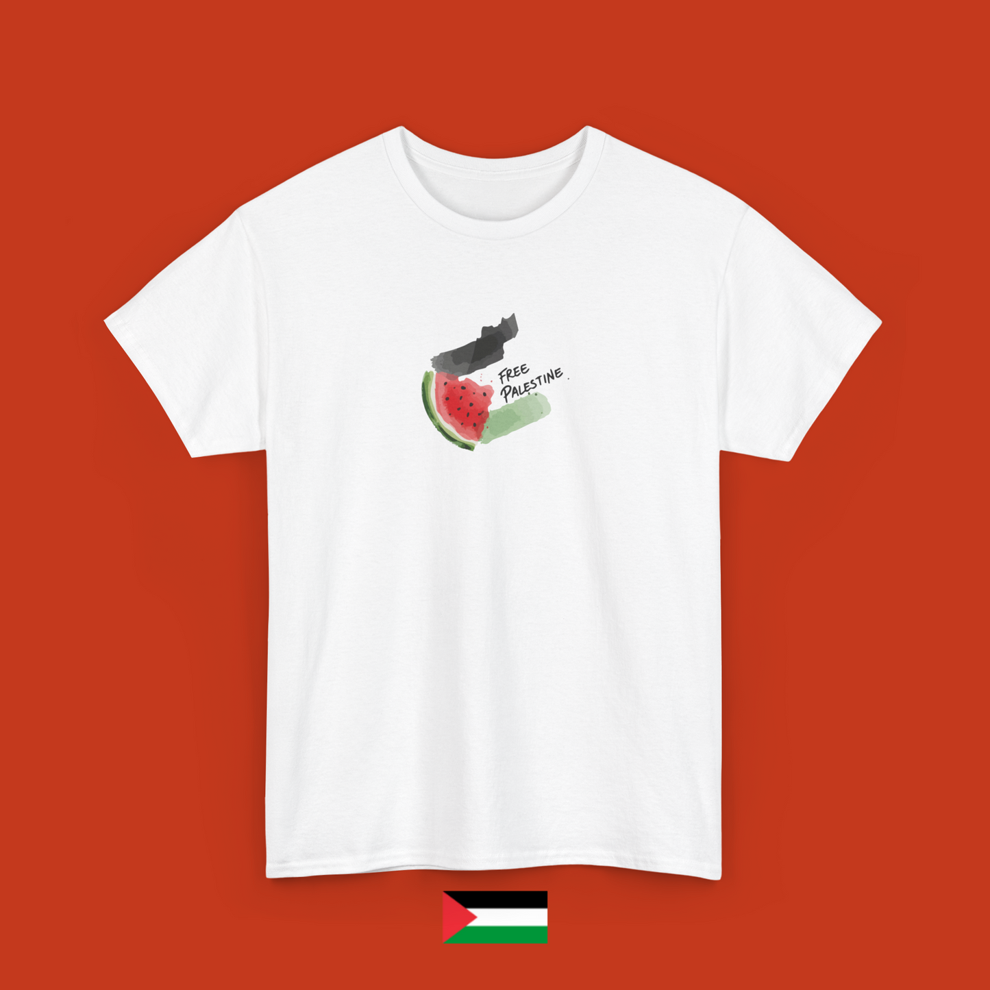 Free Palestine con bandiera e anguria - maglietta