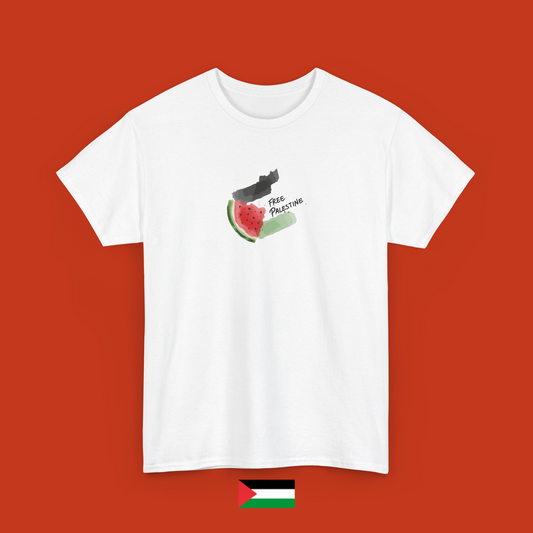 Free Palestine con bandiera e anguria - maglietta