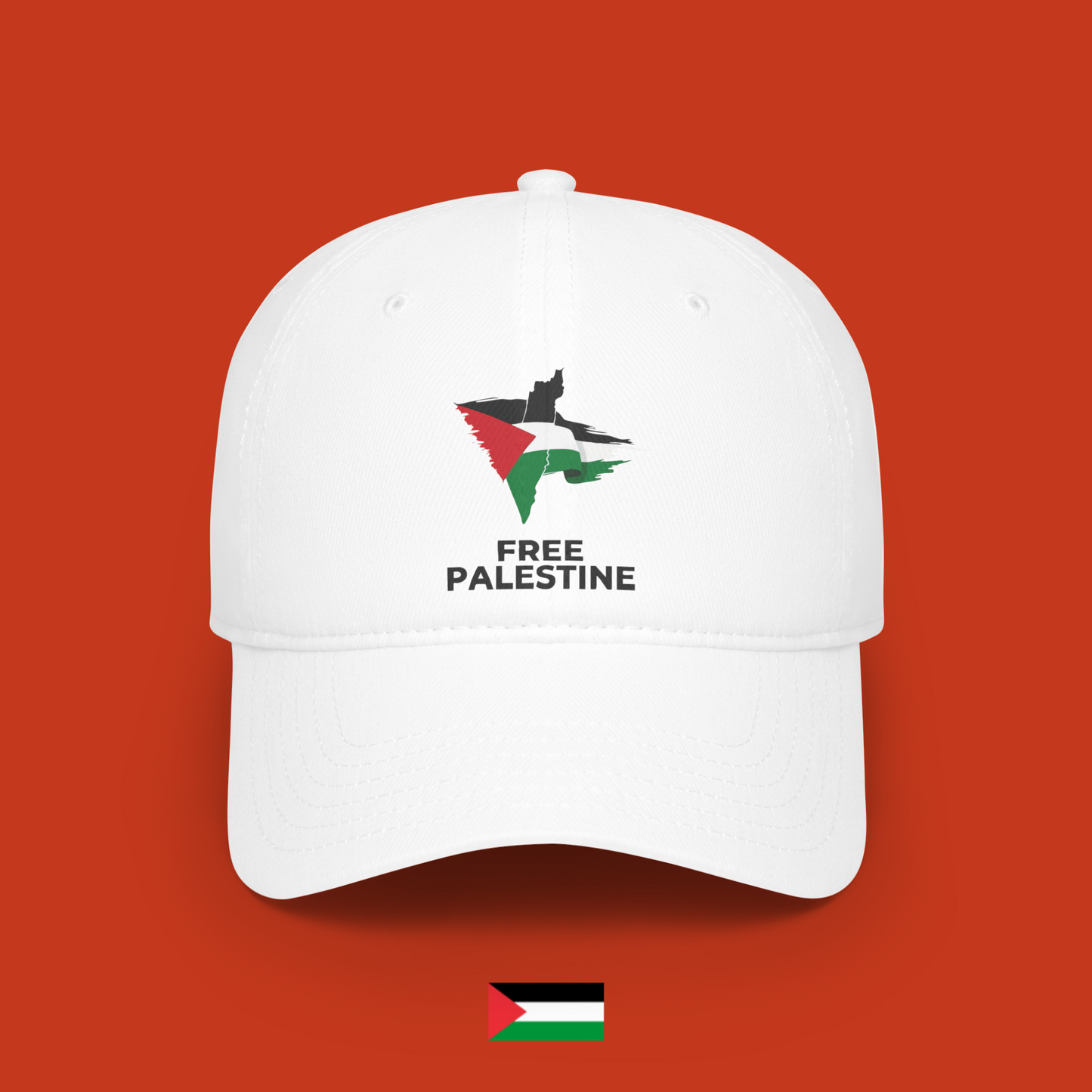 Free Palestine with flag and map of Palestine - cap