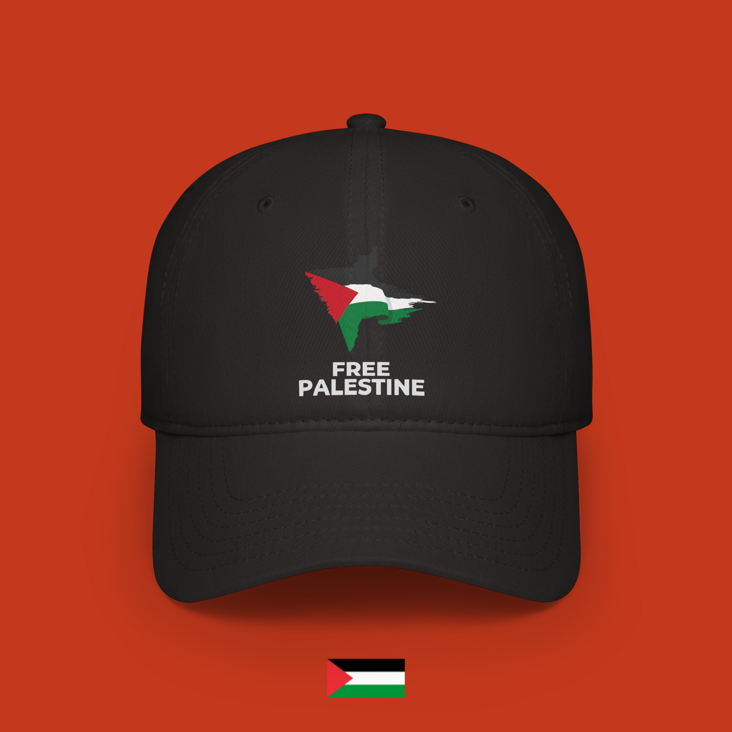Free Palestine with flag and map of Palestine - cap