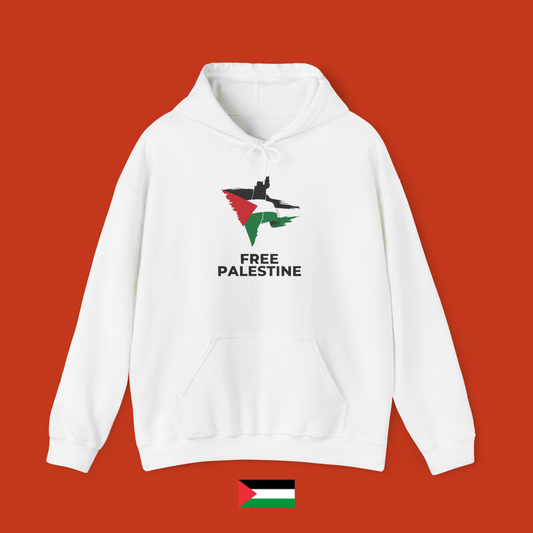 Free Palestine with Palestine flag and map - hoodie