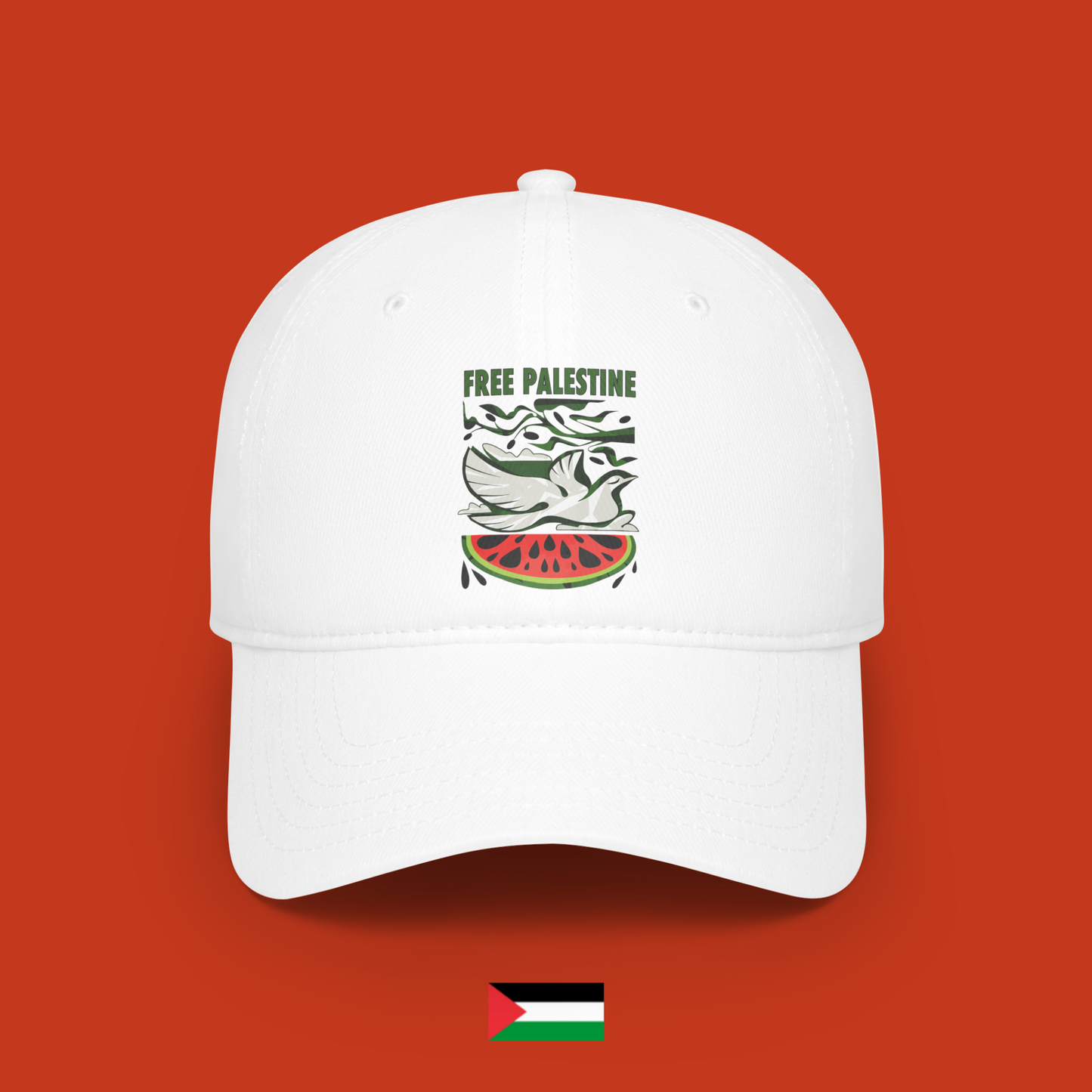 Free Palestine with dove and watermelon - hat