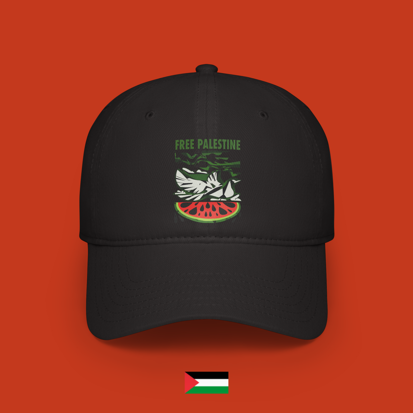 Free Palestine with dove and watermelon - hat