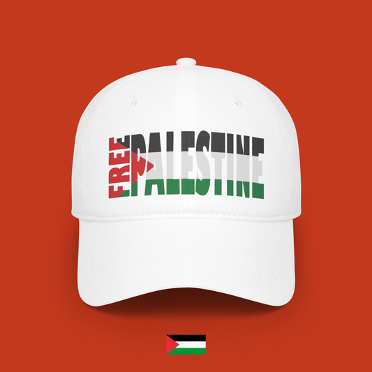 Free Palestine text with colors - cap