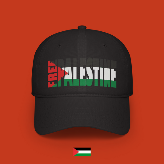 Free Palestine text with colors - cap
