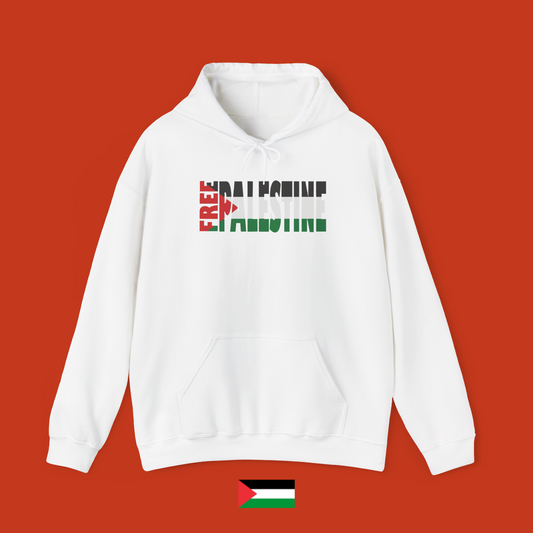 Free Palestine text with colors - hoodie
