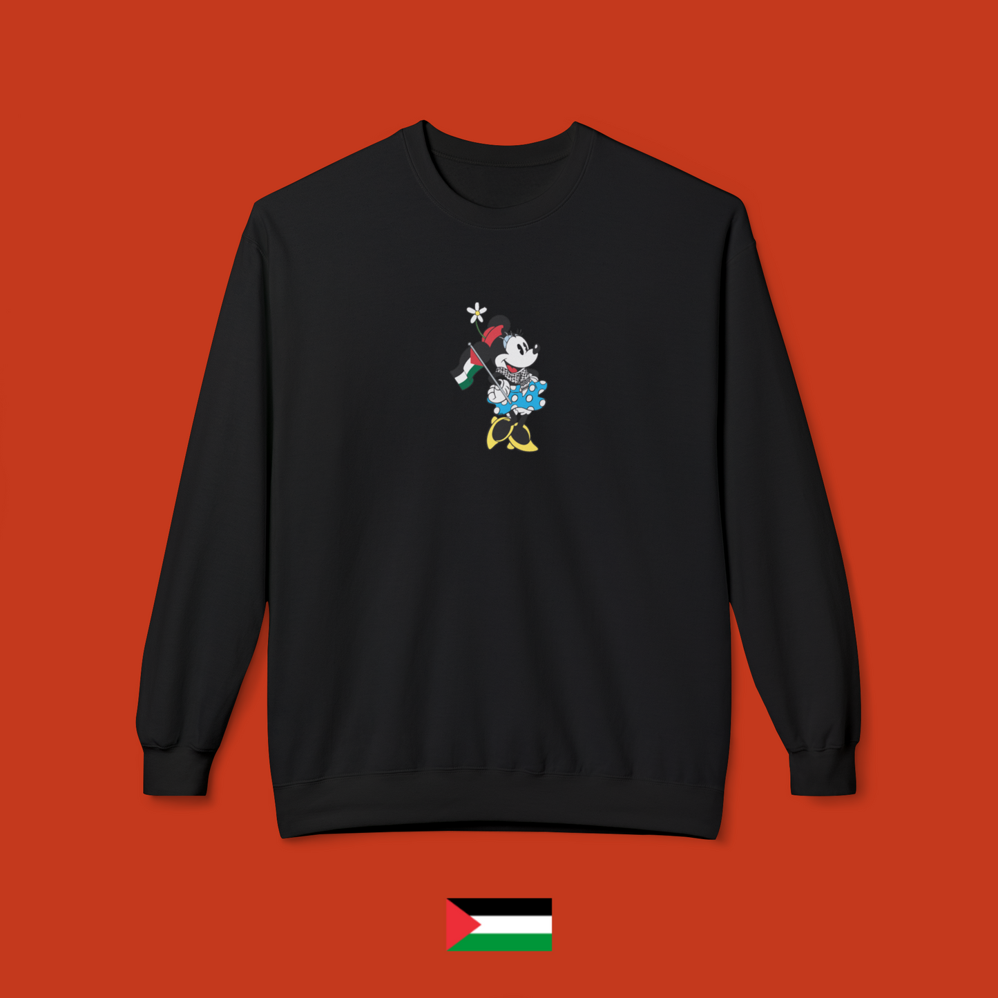 Minnie Steamboat Willie with Flag - Crewneck Sweatshirt