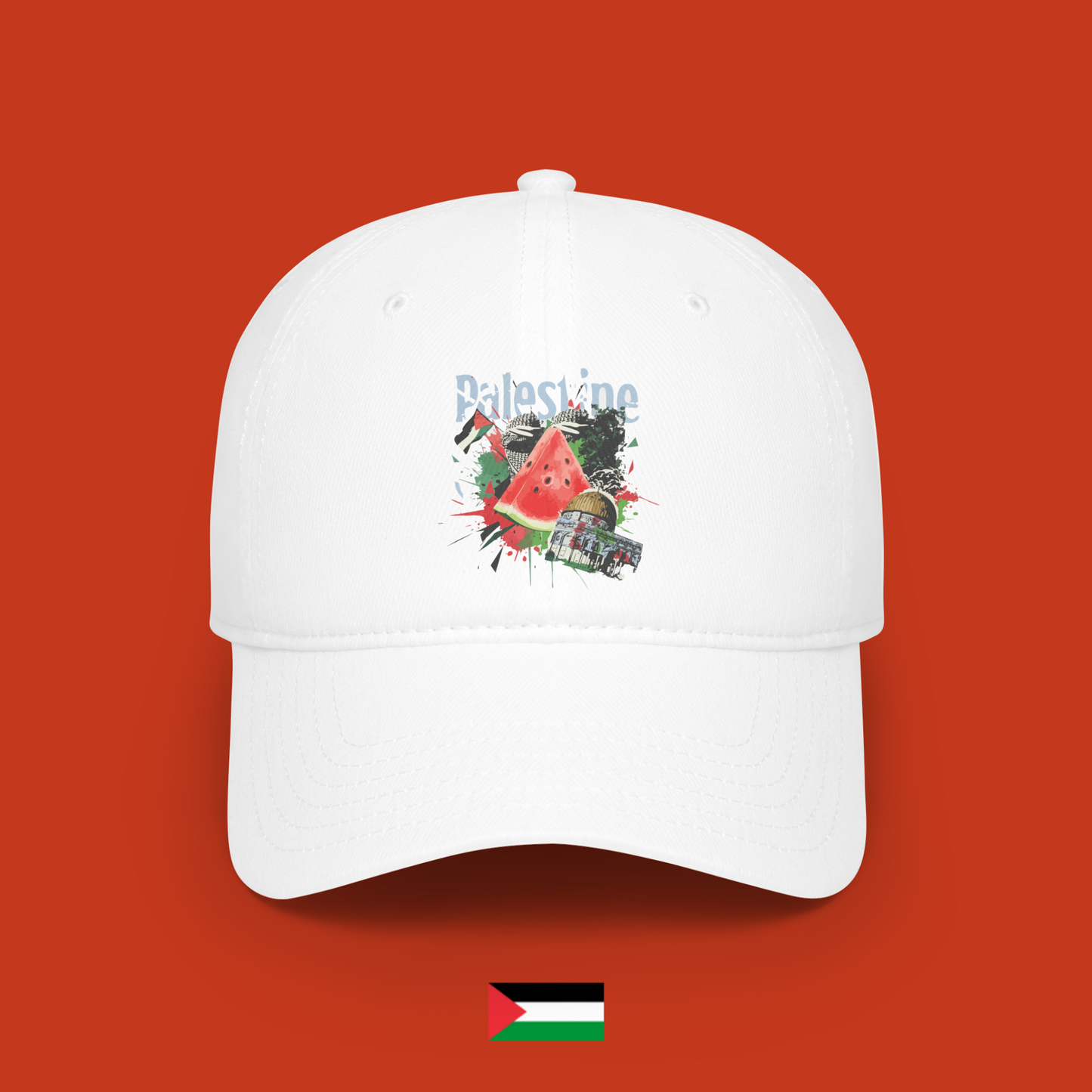Palestine with mosque and watermelon - hat