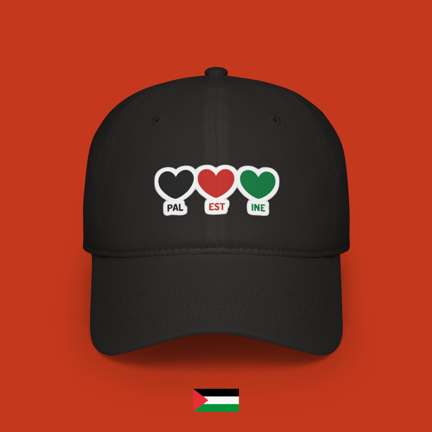 Palestine with three little hearts - hat