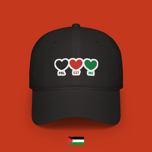 Palestine with three little hearts - hat