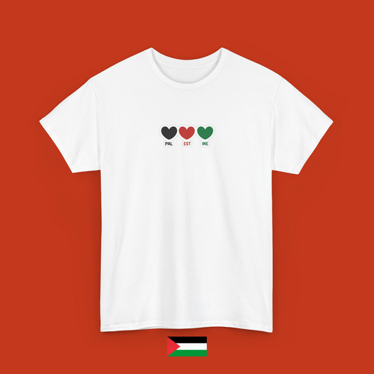 Palestine con tre cuoricini - maglietta