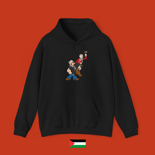 Popeye and Olivia with Flag - Hoodie