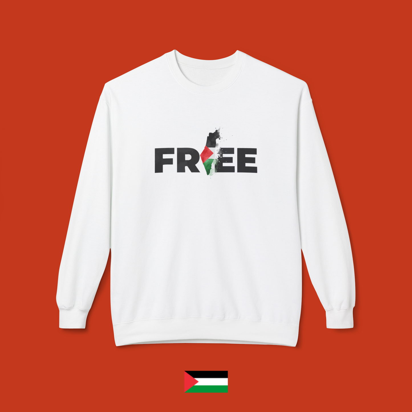 Free with Palestine lettering - crewneck sweatshirt