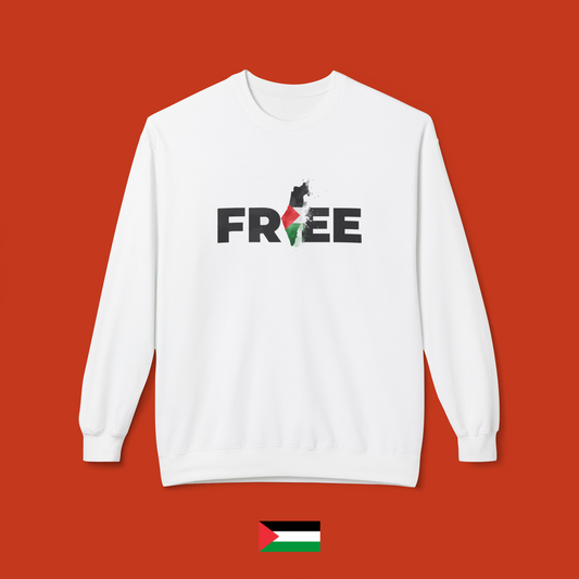 Free with Palestine lettering - crewneck sweatshirt