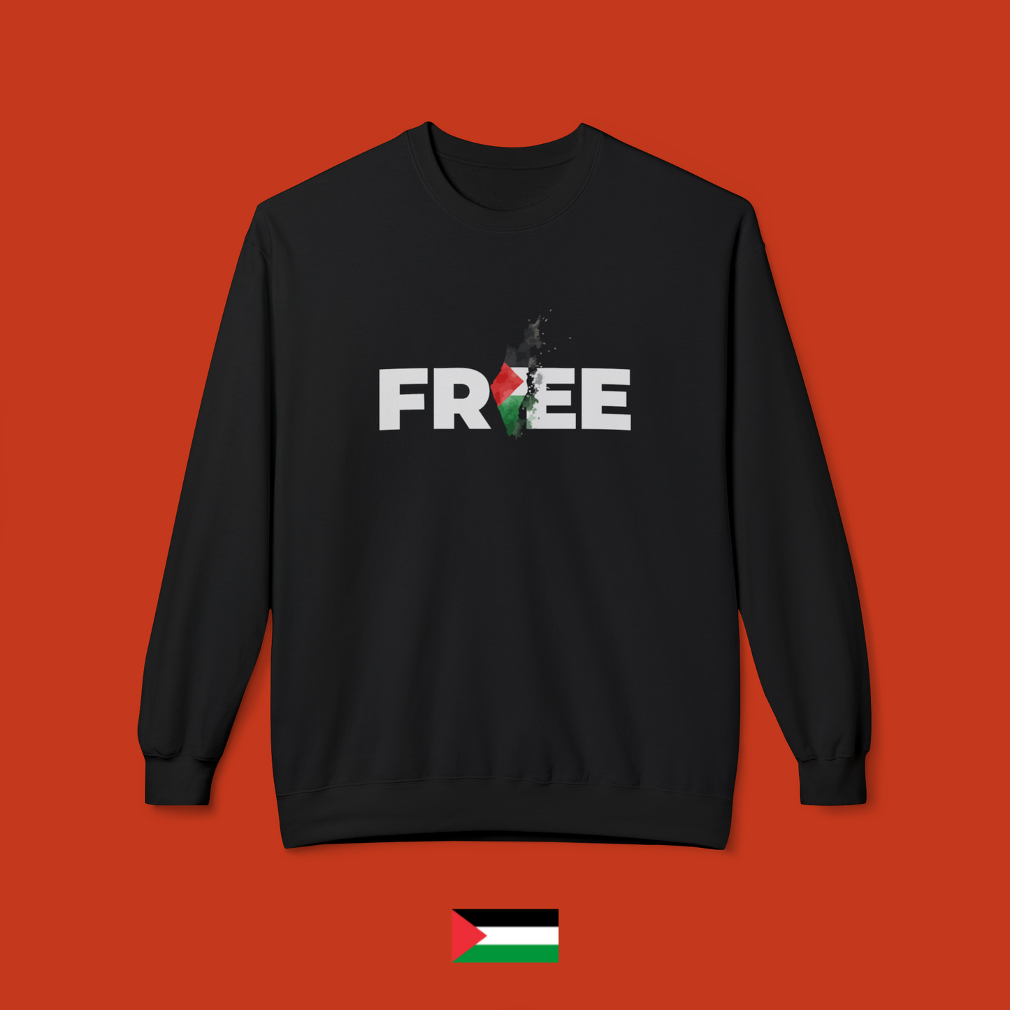 Free with Palestine lettering - crewneck sweatshirt