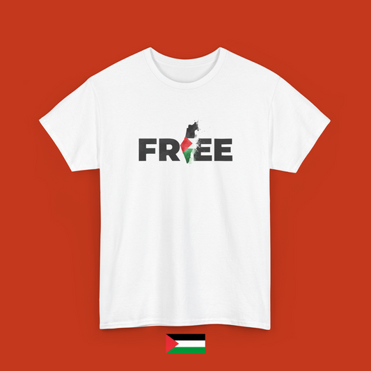 Scritta Free con Palestina - maglietta