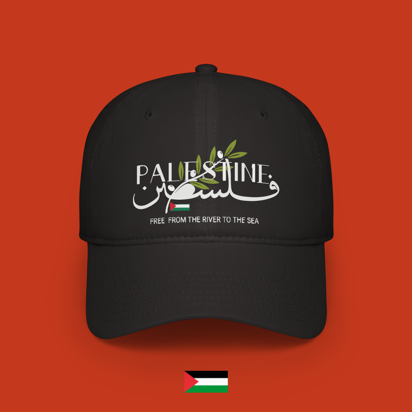 Palestine writing with olive leaves - hat