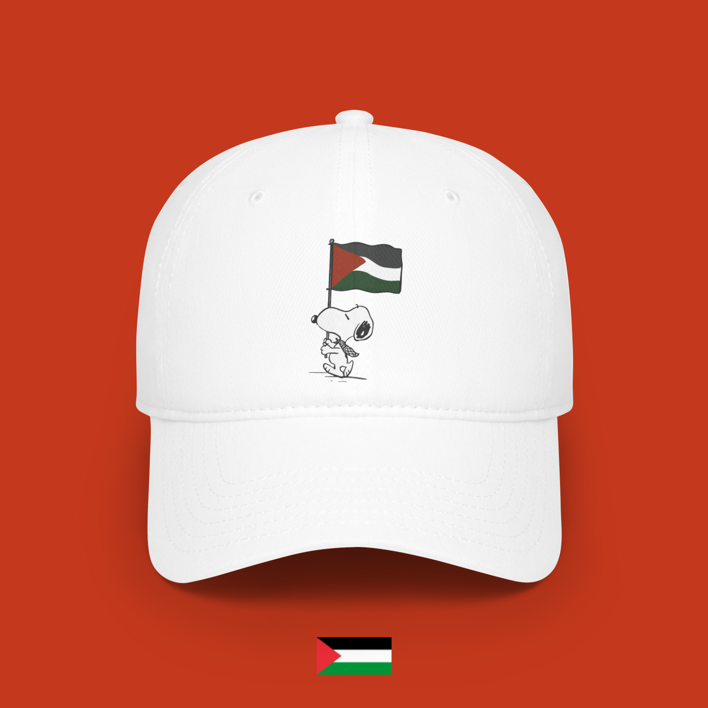 Snoopy con bandiera - cappellino