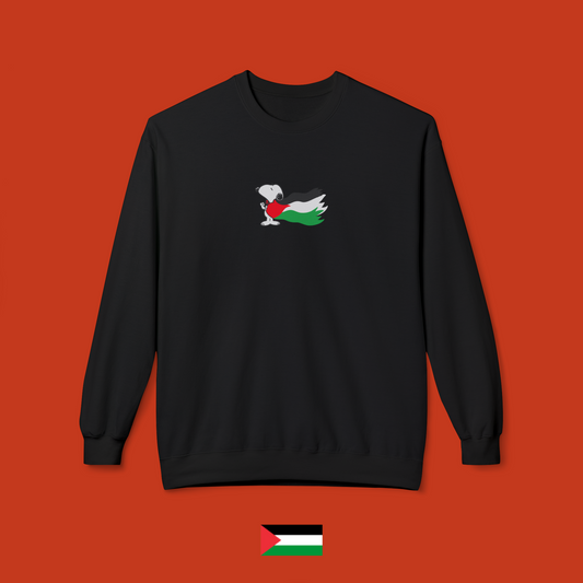 Snoopy con mantello palestinese - felpa girocollo