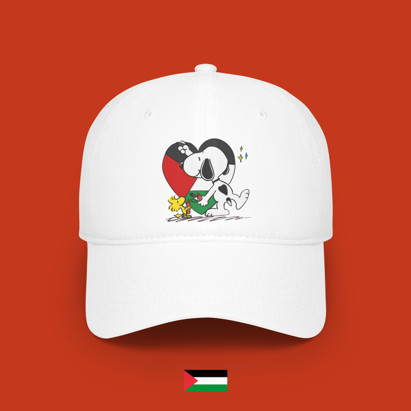 Snoopy disegna un cuore palestinese - cappellino