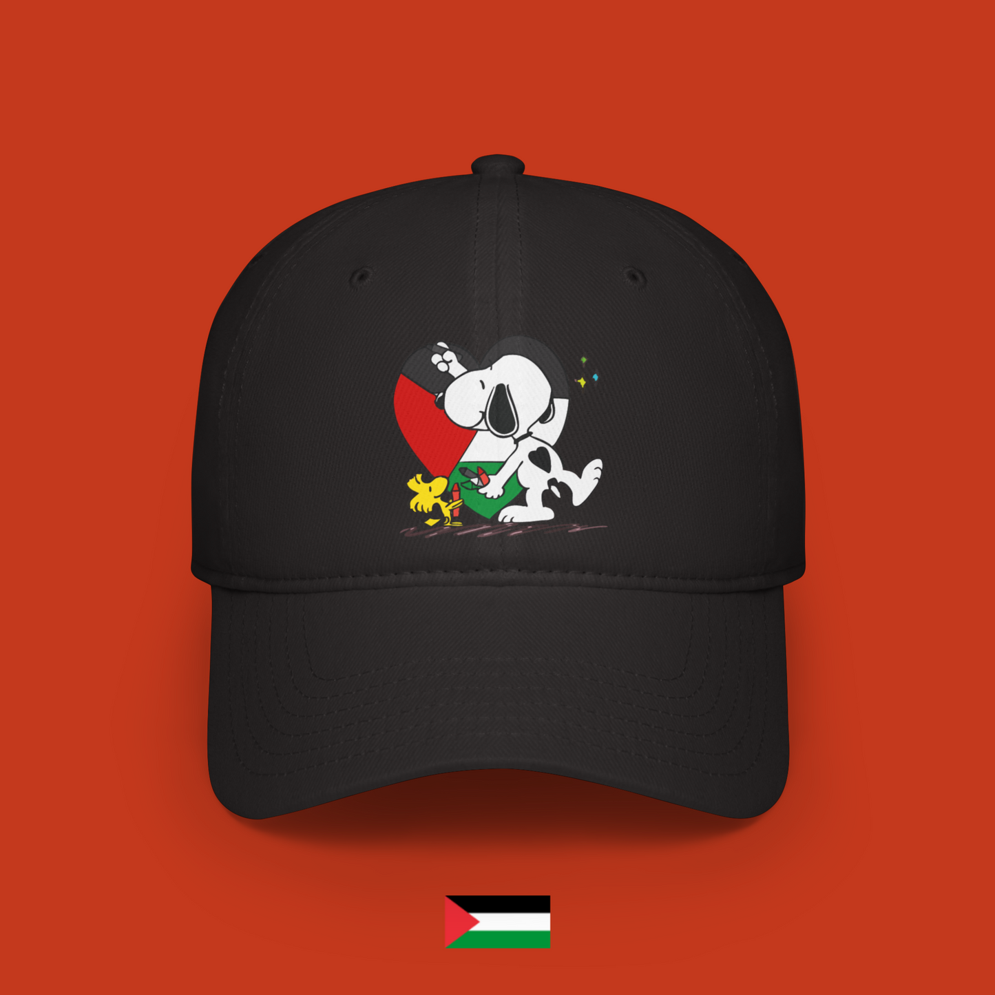 Snoopy disegna un cuore palestinese - cappellino