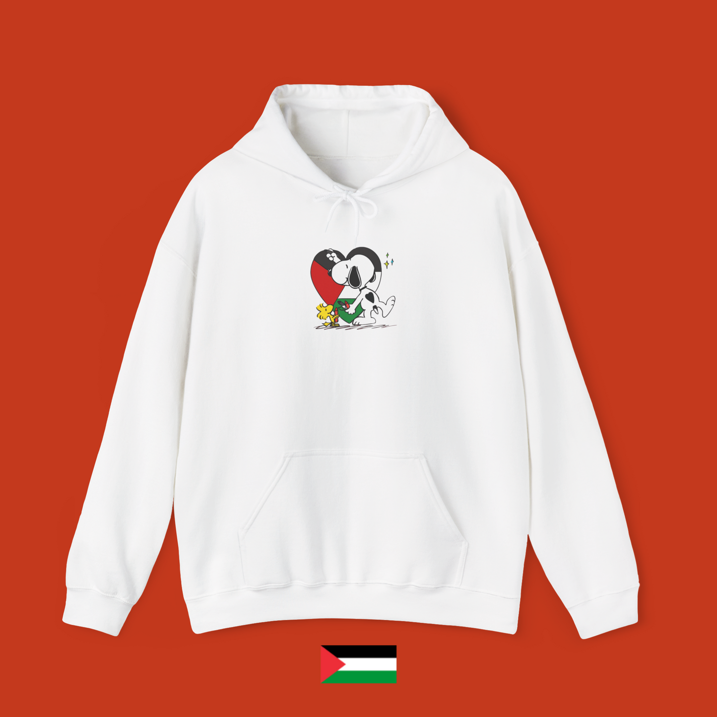 Snoopy disegna un cuore palestinese - felpa con cappuccio