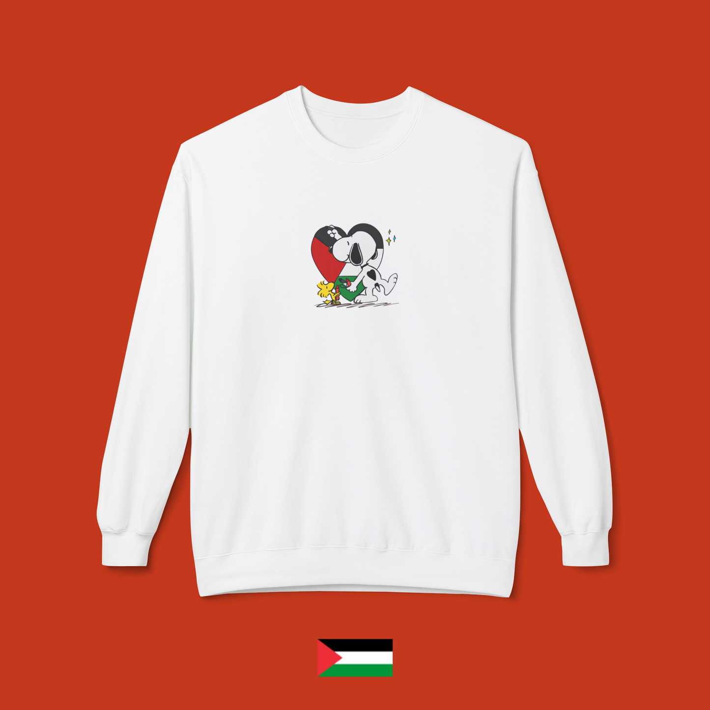 Snoopy disegna un cuore palestinese - felpa girocollo