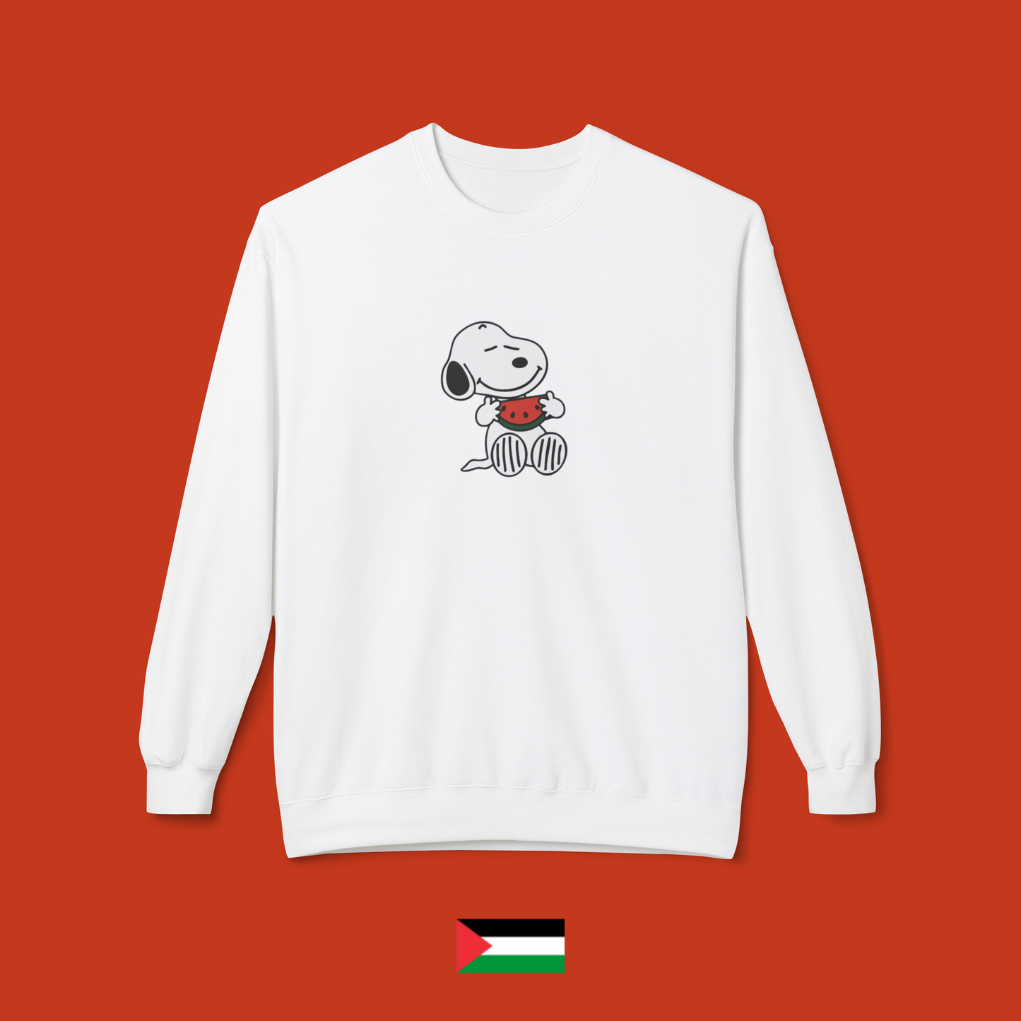 Snoopy mangia una fetta di anguria - felpa girocollo