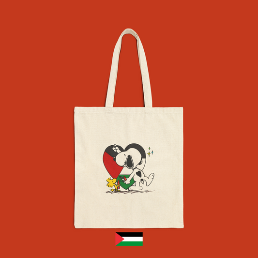 Snoopy disegna un cuore palestinese - borsa