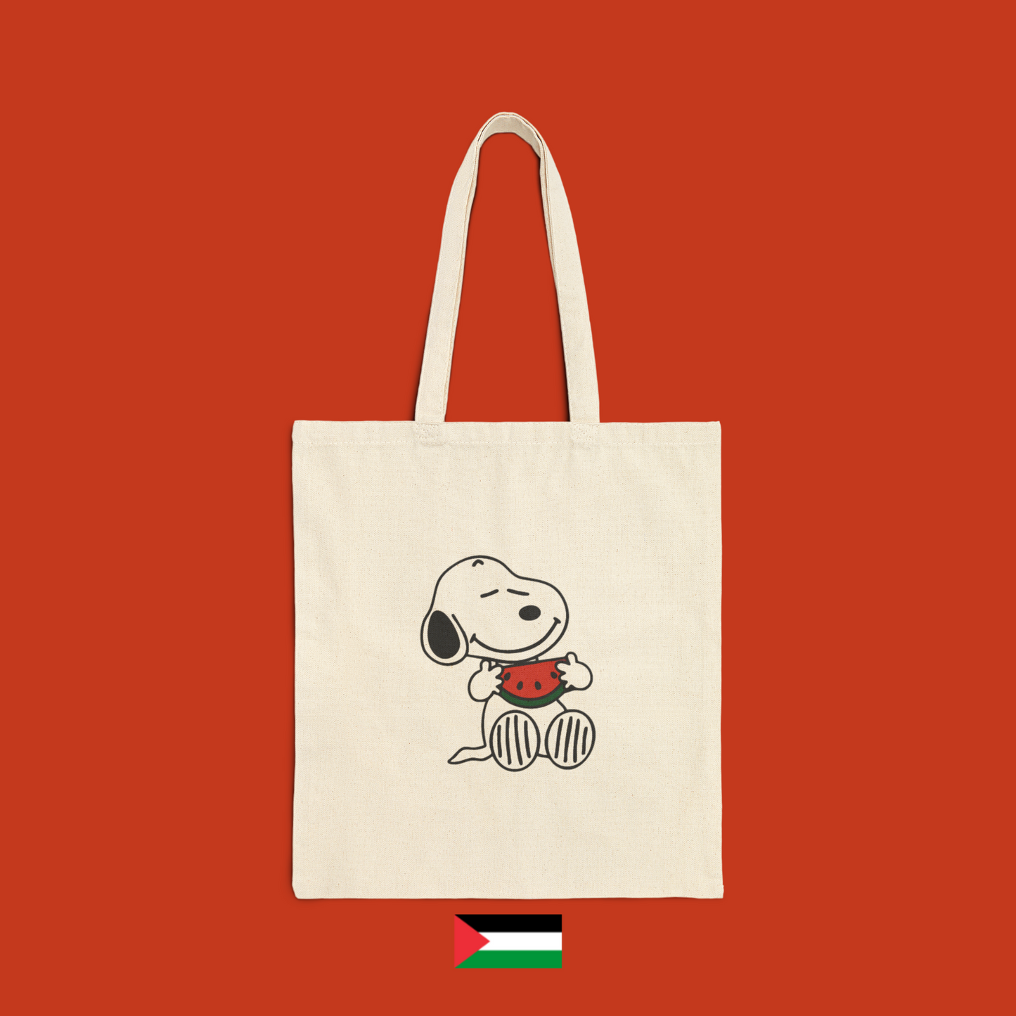 Snoopy mangia una fetta di anguria - borsa