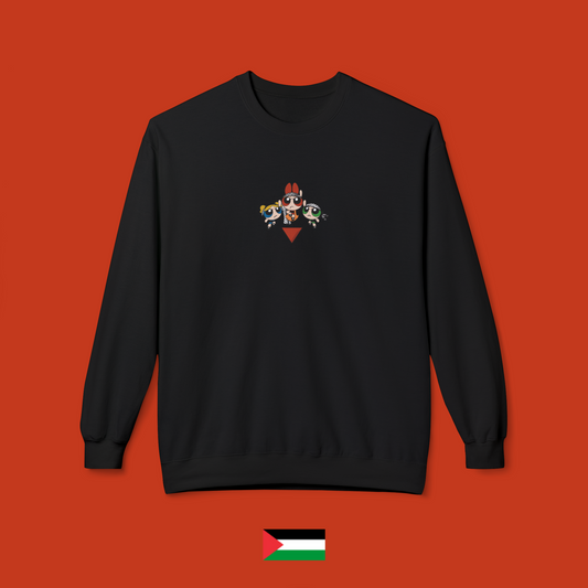 Powerpuff Girls with keffiyeh - crewneck sweatshirt