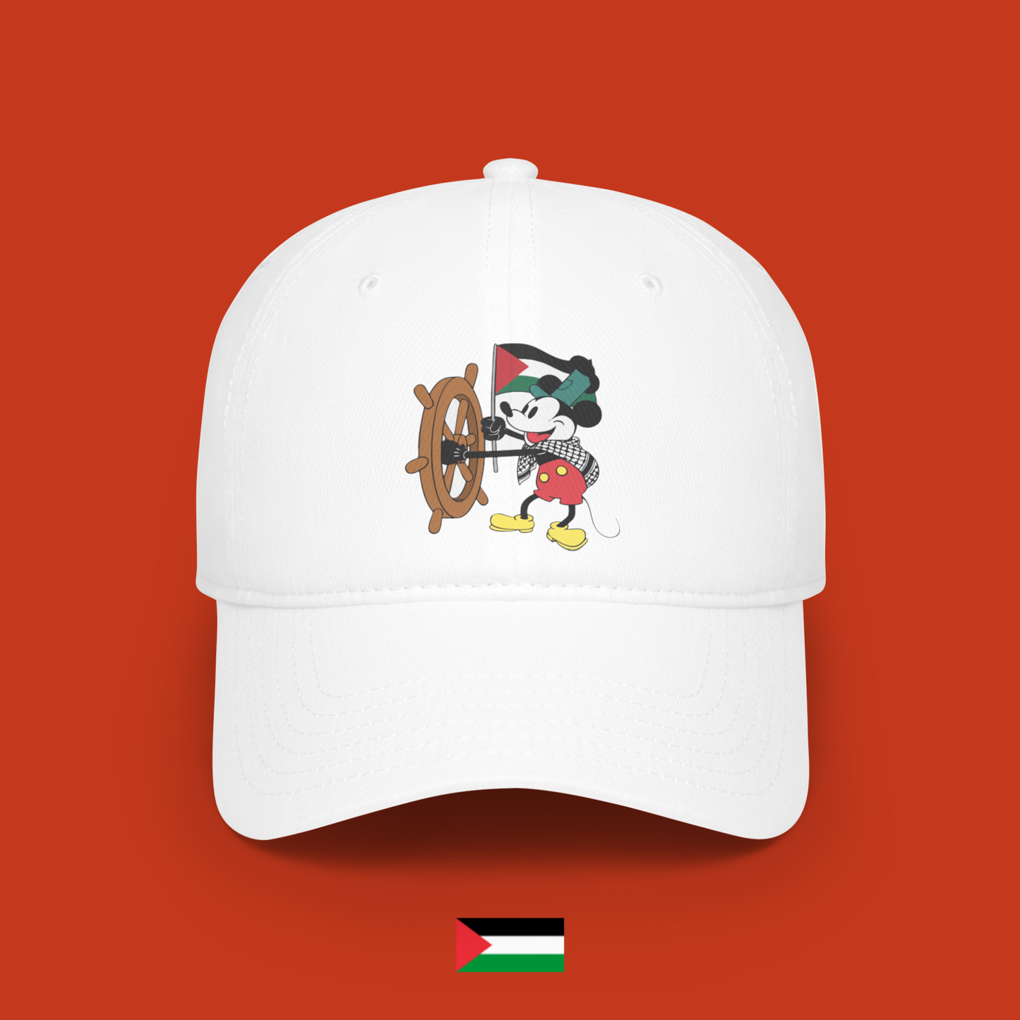 Mickey Mouse Steamboat Willie with Flag - Hat