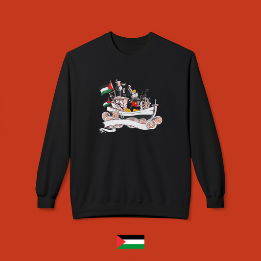 Mickey Mouse Steamboat Willie with Ship - Crewneck Sweatshirt