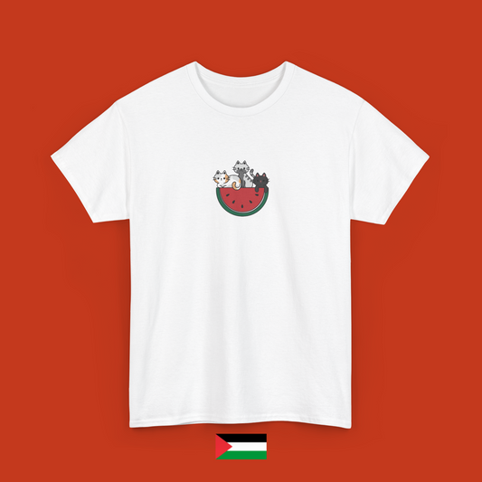 Three Cats with Watermelon - T-shirt