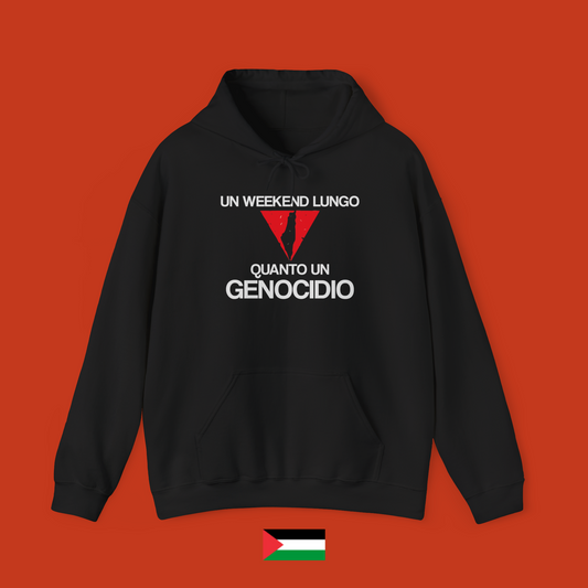 Un weekend lungo quanto un genocidio - felpa con cappuccio